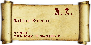 Maller Korvin névjegykártya